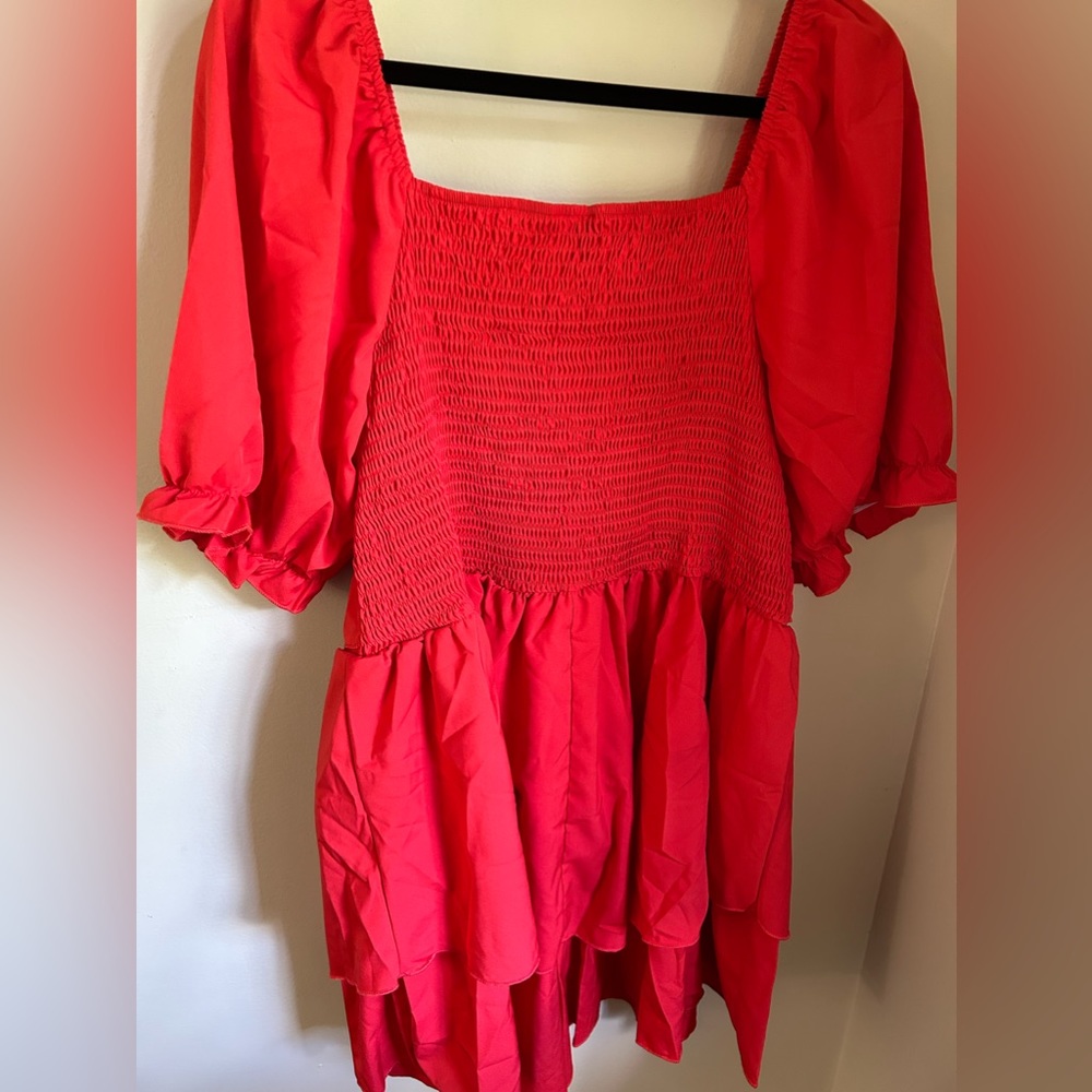 SHEIN VCAY Plus Ruched Bust Puff Sleeve Romper - Picture 5 of 6